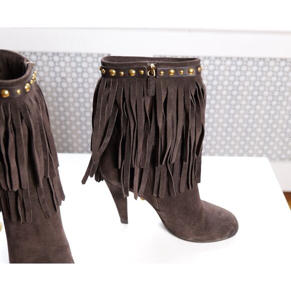 Gucci Brown Hysteria Baboushka Suede Fringe Boots (IT39, US9) F/W2008 pre-owned - Picture 7 of 12